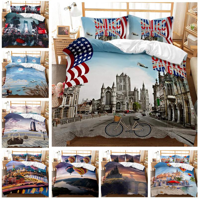 

Modern City Scenery 3D Printed Duvet Cover 3pcs Quilt Cover Bedding Set Queen King Comforter Single Double Bedclothes