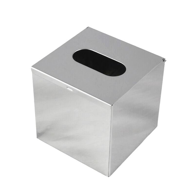 

Stainless Steel Countertop Paper Square Desktop Tissue Box Homestay Square Tissue Paper Wipe Hand Box