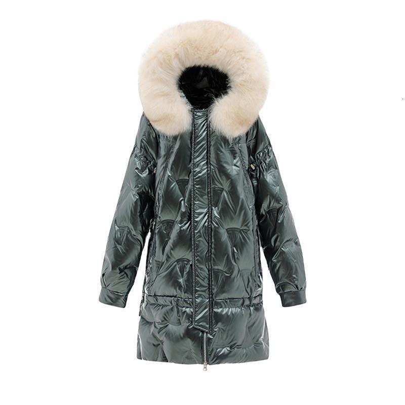 

2021 New Down Cotton-quilted Female Mid-length Cotton Quilted Jacket for Fatty Fat Winter Clothes S655, Green