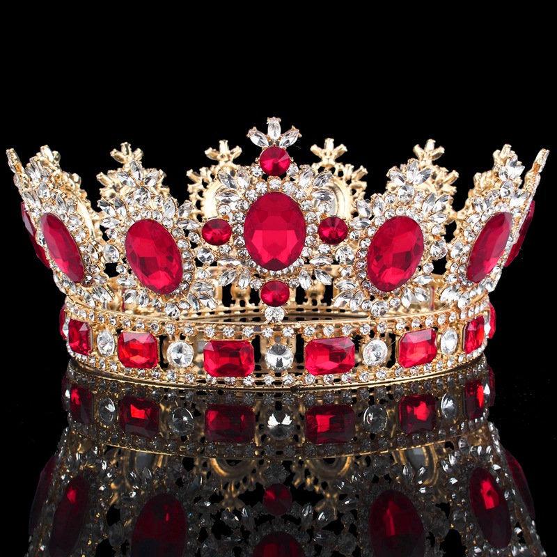 

Vintage Baroque Bride Crown Wedding Hair Jewelry Tiaras and Crowns Queen King Wedding Accessories Prom Diadem Bridal Pageant