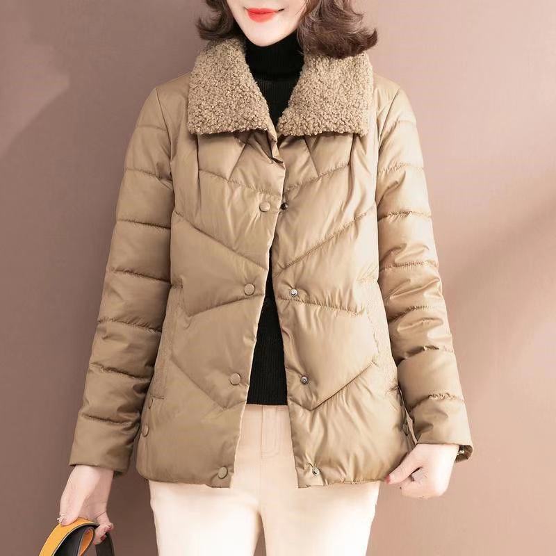 

2021 Cotton-quilted Garments New Winter Fashion for Woman Cotton Wool Quilted Woman's Clothing Short Overcoat MB6A, Blue.