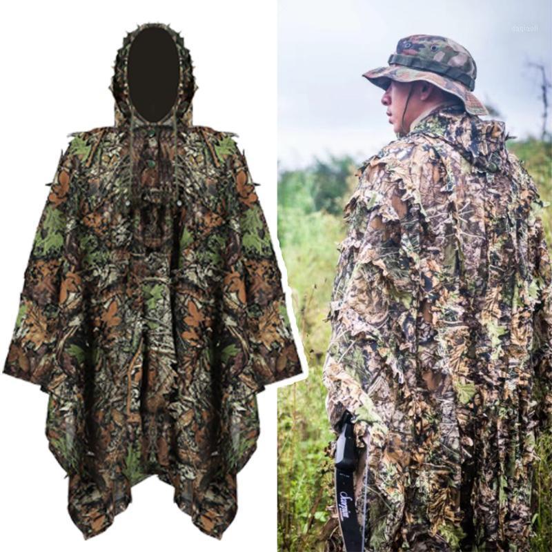 

Outdoor Moro Ghillie Shooting Shirt Suit 3D Camouflage Sniper Hunting Clothe Leaves Multicam Poncho Cloak Stealth Cloak1, Camo a