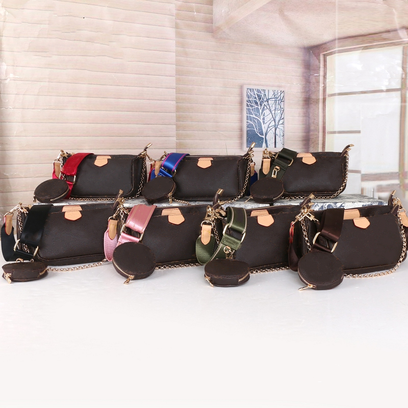 

3 Piece Set Messenger Bags Women Leather Handbags Wallet Luxurys Designers Crossbody Bag Purse, Red