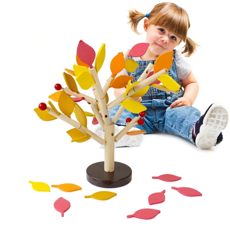 

Montessori Toys Children Early Educational Learning Puzzle Wooden Tree Toy Kids Hand Ability Learning Preschool Education Y200428