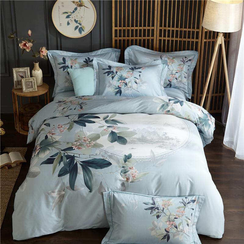 

100%Cotton King size Queen Bedding Set Duvet Cover Bed sheet Fitted sheet Bed set Pillowcases ropa de cama parure de lit, Color 5