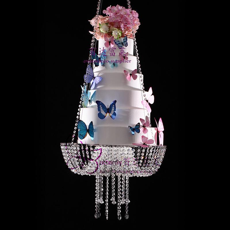 

Other Bakeware 18inch 24inch WEDDING Cake Stand Party Decoration Faux Crystal Chandelier Style Drape Suspended Swing