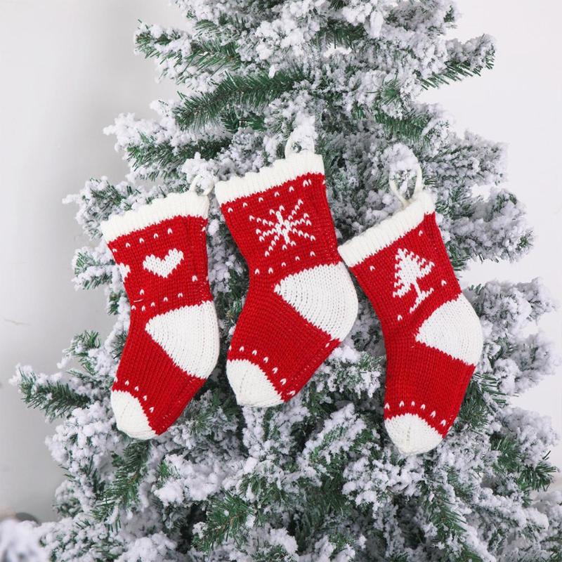 

Christmas Sock Santa Claus Gift Bag Candy Stocking Xmas Tree Party Decoration Stockings