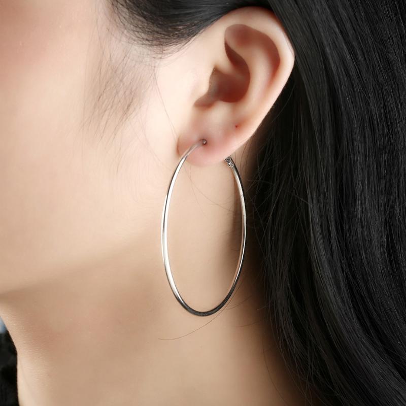 

Hoop & Huggie Vintage Classic Big Round Earring For Women Punk Statement Jewelry Shellhard Metal Geometric Pierced