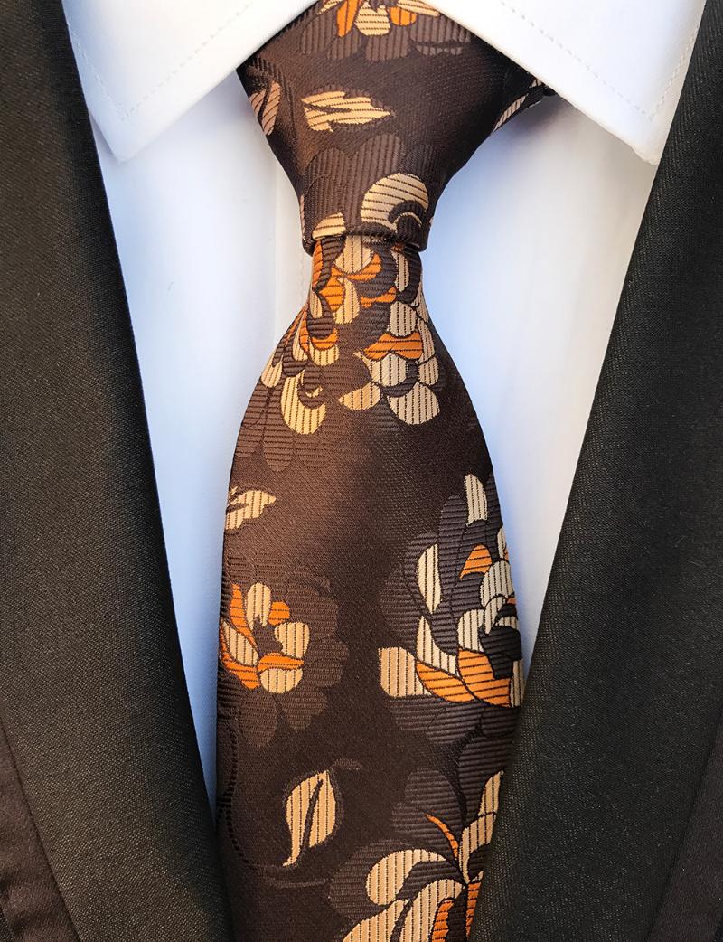 

Bow Ties 8CM Men's Formal Tie Designer Woven Embroidery Neckties With Flowers