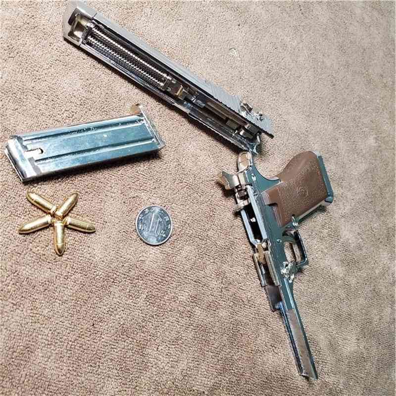 291: 2.05 Desert Eagle Metal model simulation alloy gun boy can throw shell toy hand grab can't launch-image-747575372