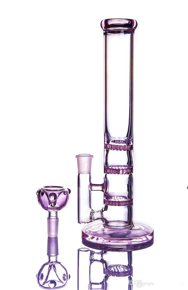 

11 inchs Tall Hookahs comb Perc Glass Bubbler Thick Glass Water Bongs Dab Rigs Percolator Bong Water Pipe Accessories With 14mm Bowl