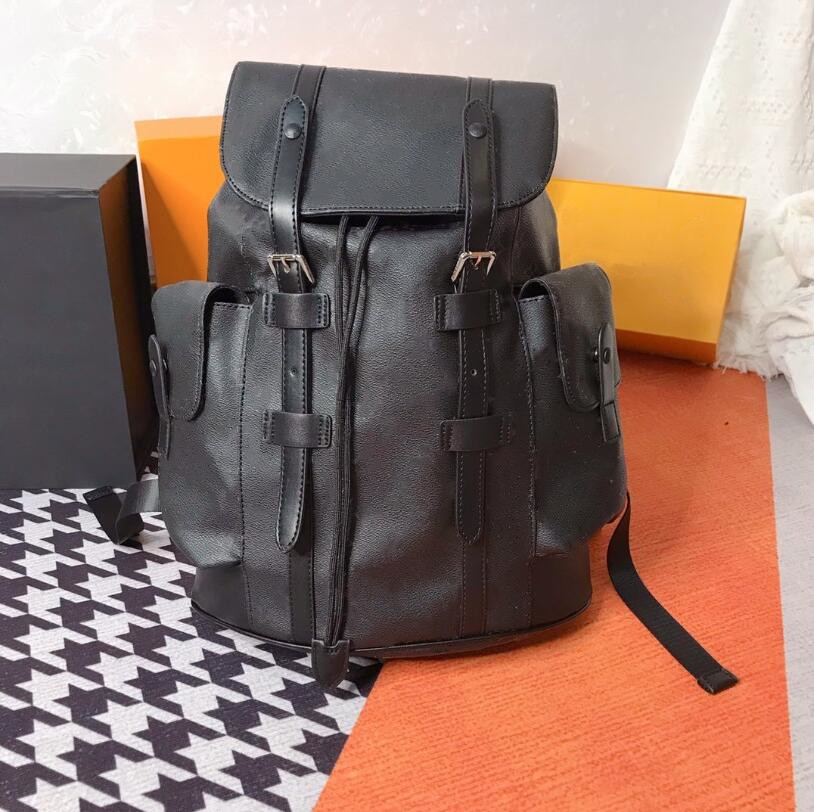 

leather backpack mens backpack fashion backpacks women back pack mens bag palm Casual springs bookbag Designer School Bag 495563, Black