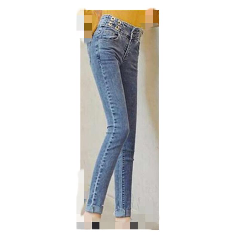 

New high-waisted leggings waist band design metal contrast stitching women' jeans, Black