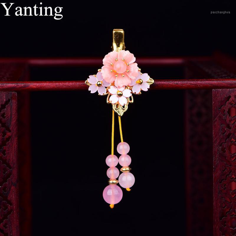 

Yanting Ethnic Hair Clip Pins Shell Flower Glass Glazed Jewelry For Women Wedding Headwear Hairpins Girls Gift Clips & Barrettes, Golden;silver