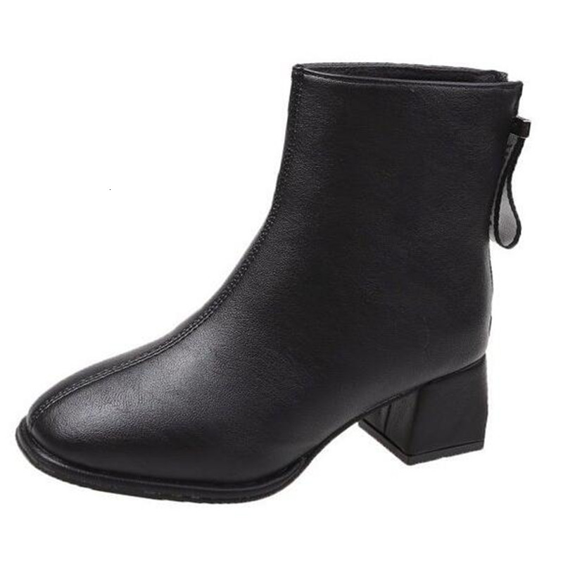 

Women's 2021 New Winter Thick Heel Square Equestrian of Women in High Heels Fashion Zipper Snow Boots Shoes Yv40, Single shoes 01