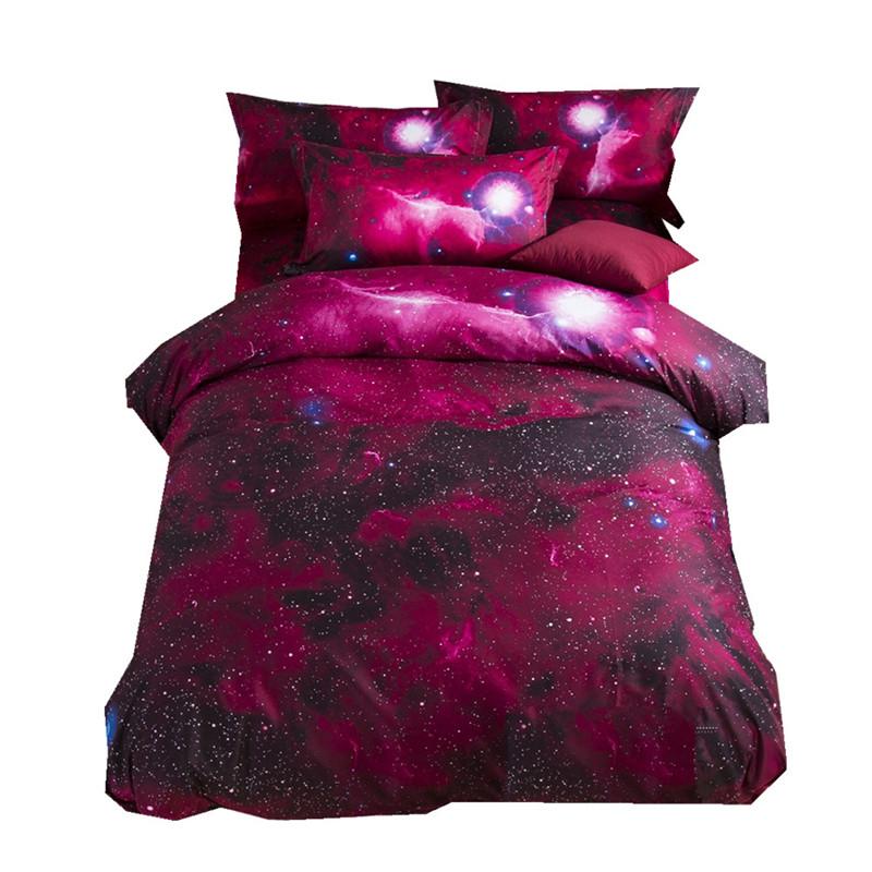 

3d Galaxy Bedding Sets Single Double /Queen 2pcs/3pcs/4pcs Bedclothes Bed Linen Universe Outer Space Duvet Cover Set, Xk007