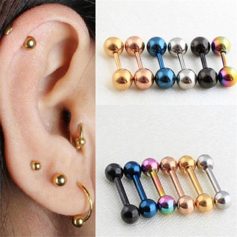 

Stud 2pcs Tragus Bar 4mm Ball Stainless Steel Barbell Daith Oreja Ring Earing Cartilage Ear Piercing Body Jewelry