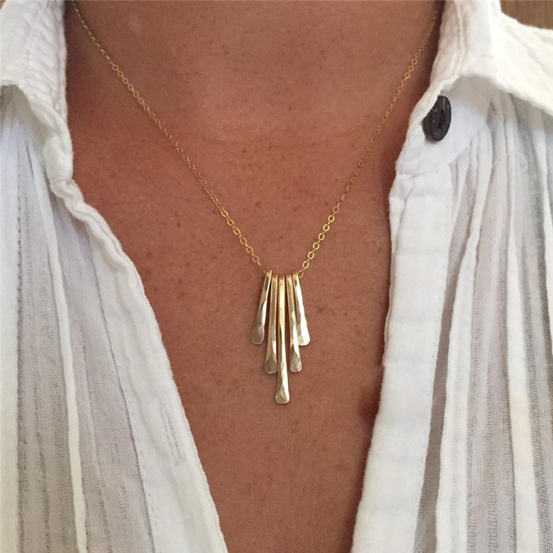 925 Silver Tassel Necklaces handmade Jewelry 14K Gold Filled Pendant Vintage Boho Choker Kolye Hammered Boho Jewelry For Women s247499-image-719210504