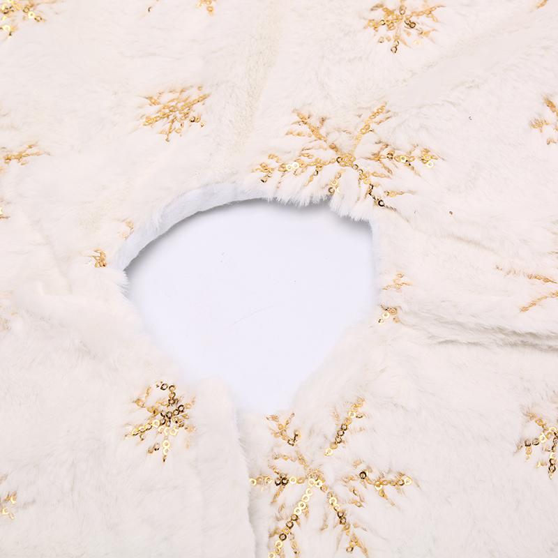 

White Plush Snowflake Christmas Tree Skirt Christmas Decorations