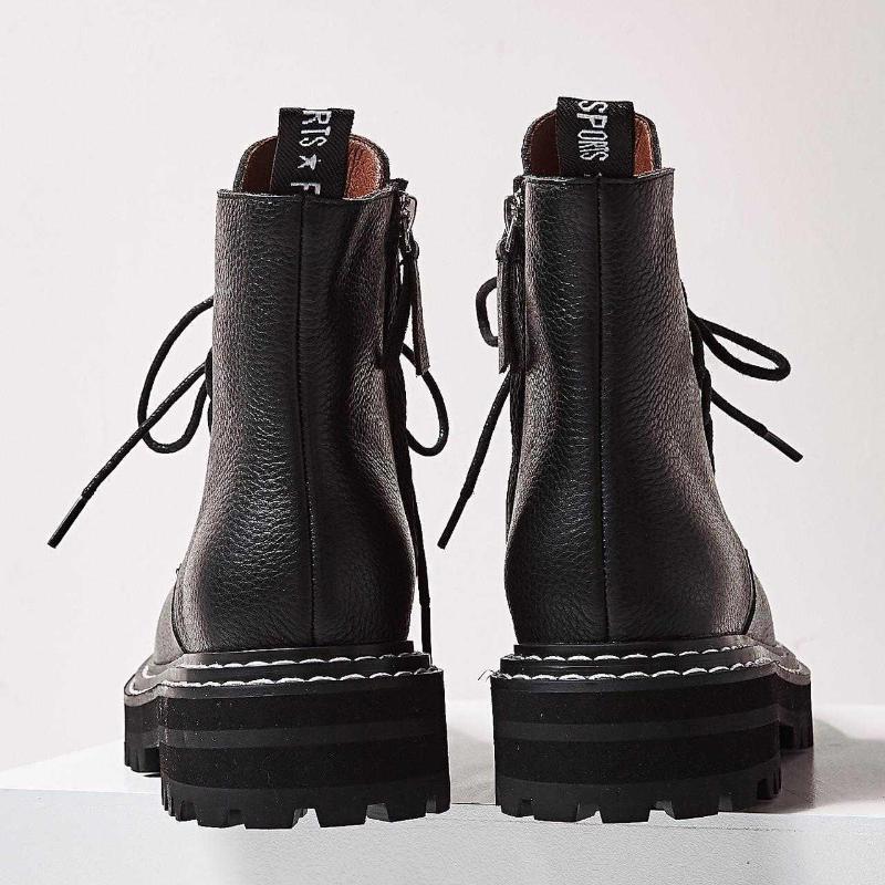 

Mujer Fashion Platform Shoes Women Punk Black Gothic Ankle Boots Womens Platform Wedge Lace Up Motorcycle Boots 2020