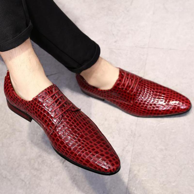 

Plus Size 38~48 Men Snake Leather Shoes Dress Lace Up Pointed Toe Red Blue Italian Suit Wedding Shoes Mens Zapato Formal Hombre1