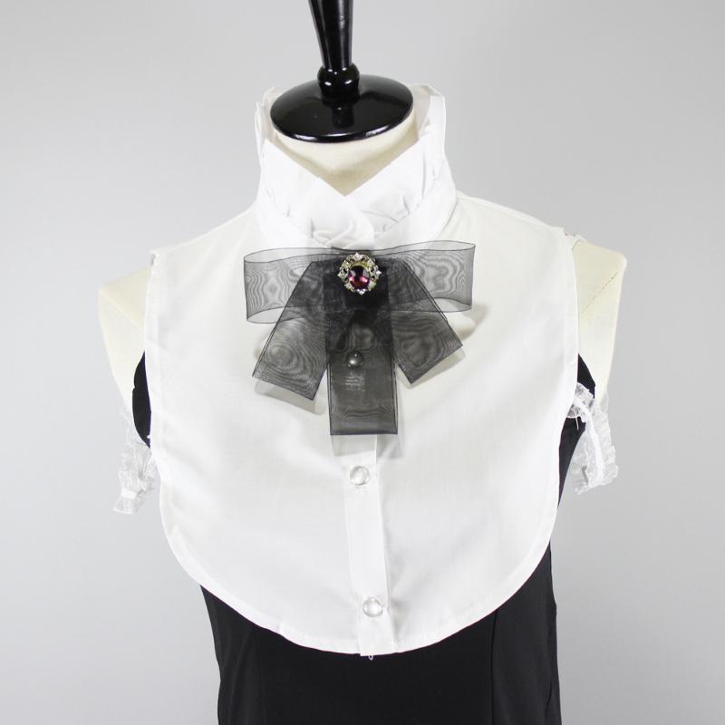 

New Ladies Women Ruffles Stand Fake Collars Sweater Decorative Detachable Collar Necklace Bowknots False Collar Decorative