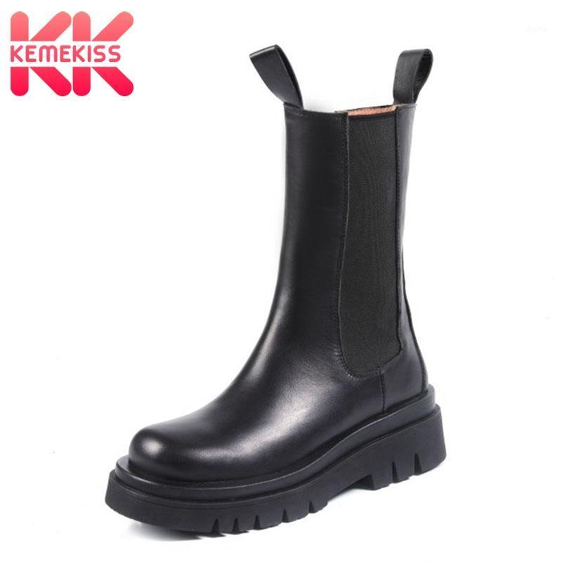 

KemeKiss Ankle Boots Women Real Leather Patchwork Women Winter Autumn Shoes Fashion Cool Short Boots Ladies Footwear Size 34-401, Black