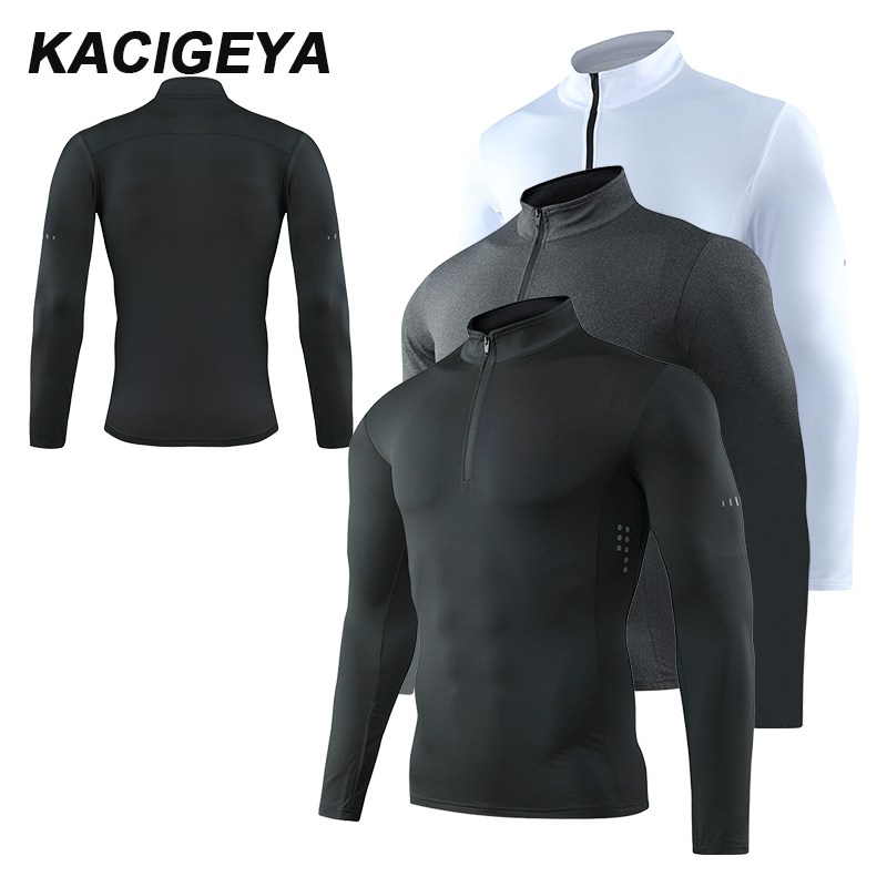 

Mens Long Sleeve Gym Shirts 2020 Running Bodybuilding Workout Top Quick Drying Compression Tee Man Sports Jogging Shirts Q1206, White