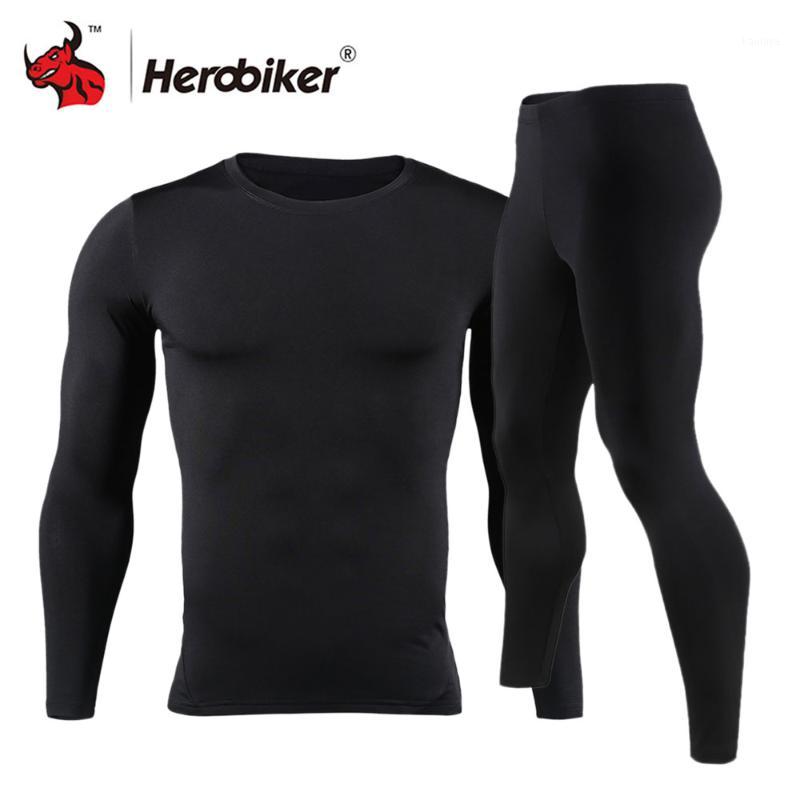 

HEROBIKER Men Fleece Lined Thermal Underwear Set Motorcycle Skiing Base Layer Winter Warm Long Johns Shirts & Tops Bottom Suit1