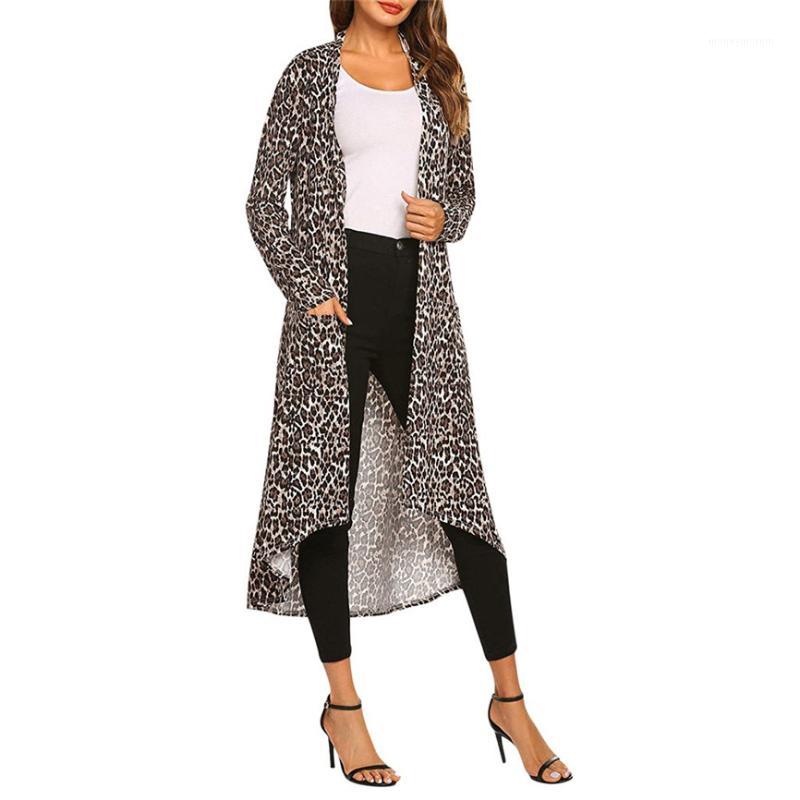 

Loose Kimono Coat Women' Leopard Long Open Front Drape Maxi Long Sleeve Cardigan with Pocket Vintage Autumn Sleeve Coat1, As pic