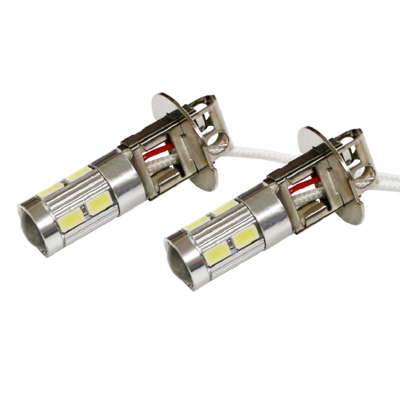 

Yushuangyi 2pcs/lot H3 H1 5630 SMD 10 LED White Driving Fog Head Light Headlight Lamp Bulb 12V