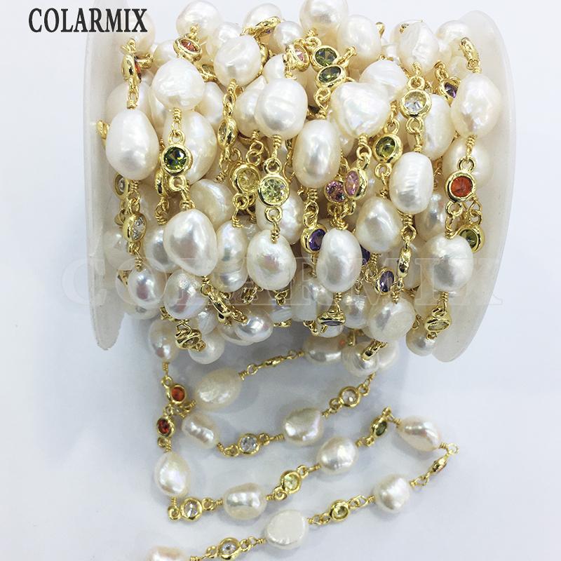 

3 meters Handcrafted chain necklace Mic Colors crystal beaded Rosary chain accessories jewelry for women 51115