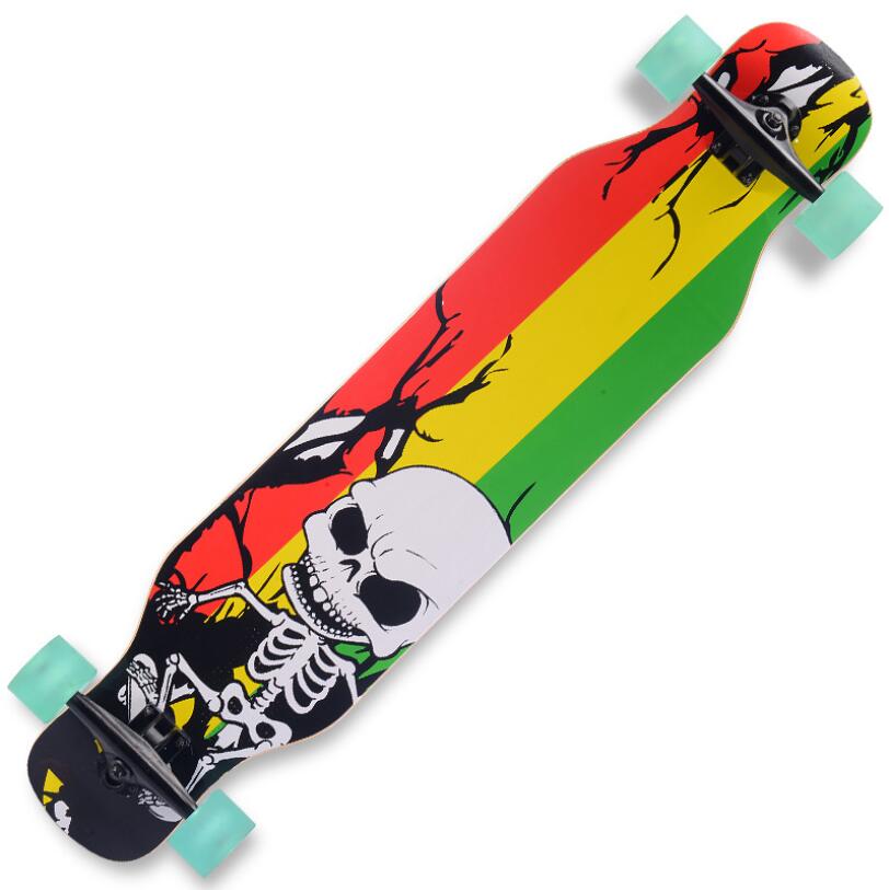 Street long board road skateboarding four wheel skateboard dance speed down flat cruiser-image-649353481