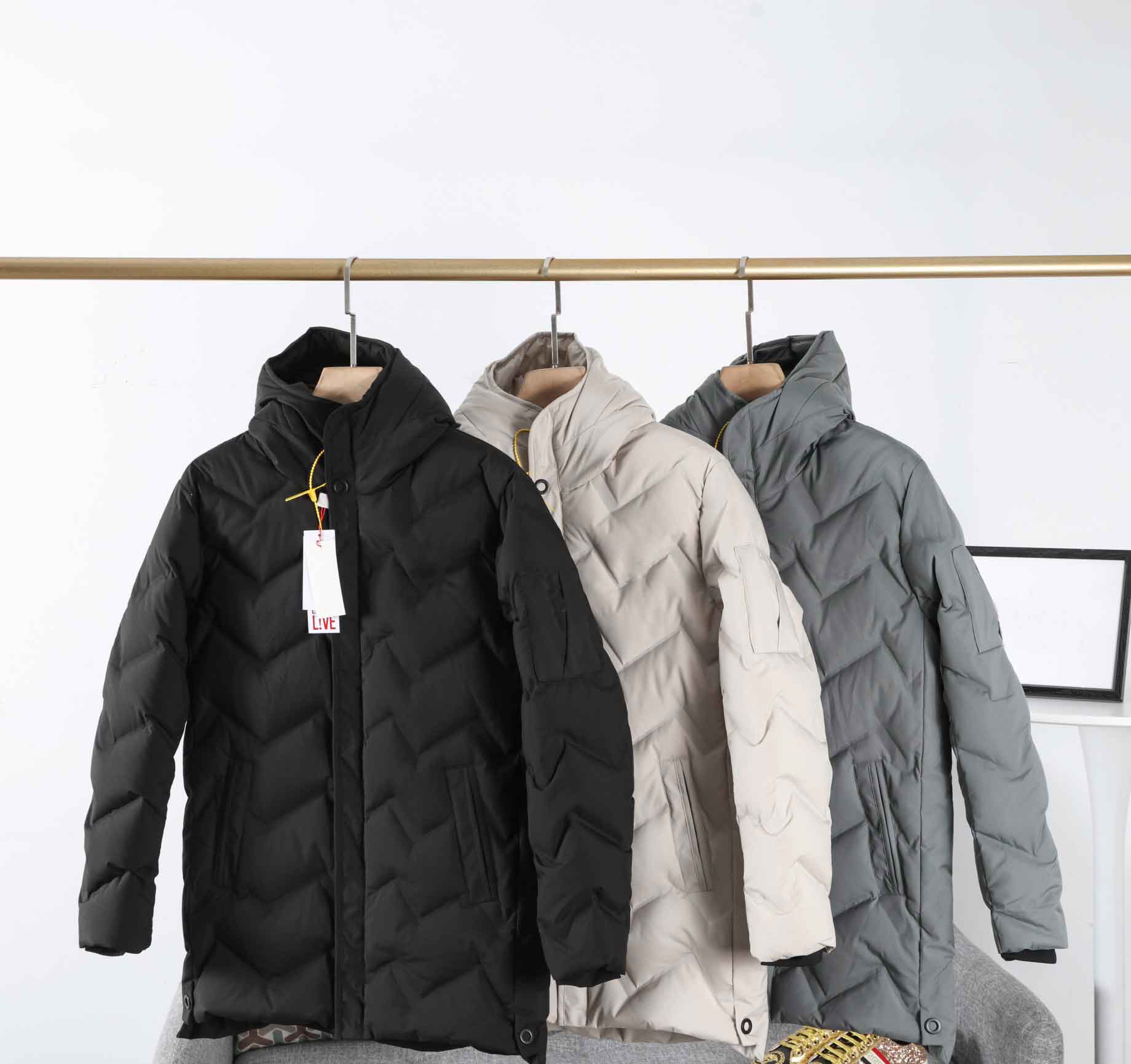 

Men's Parkas 21AW Top Casual OverCoat Fashion Stylish Winderbreaker New Casual Business Style Jacket Long Sleeve 3-Color Size : -3XL, Green