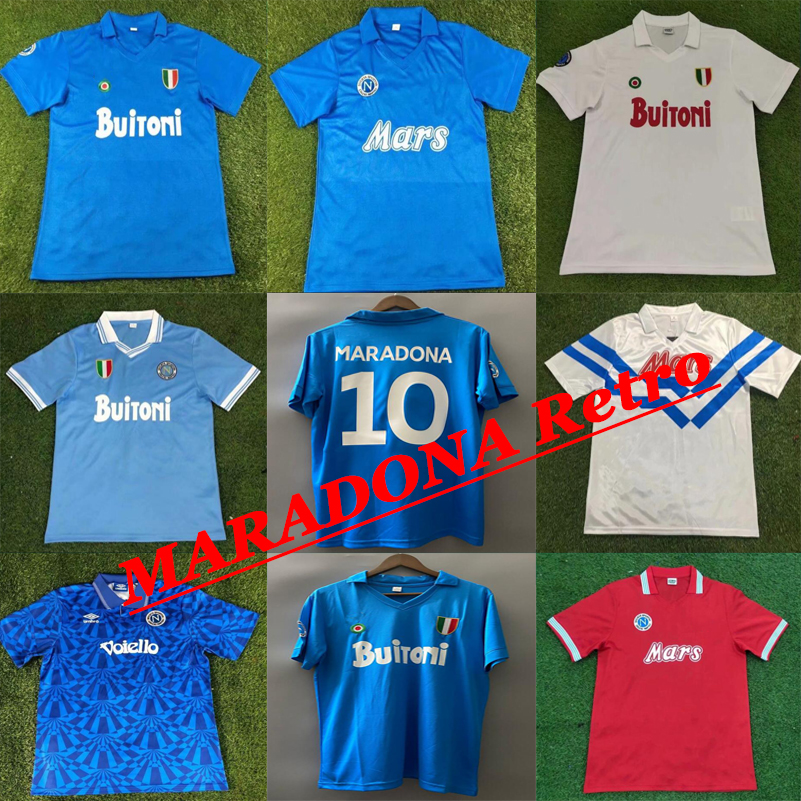 

1997 1998 Napoli MARADONA #10 Retro Soccer Jerseys 87 88 89 Coppa Italia SSC Napoli Vintage Calcio Napoli Classic Vintage Neapolitan Footba, 86/87 home