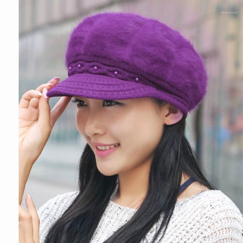 

Hat female autumn and winter knitted hat knitted winter fashion fur beret cap thickening warm1