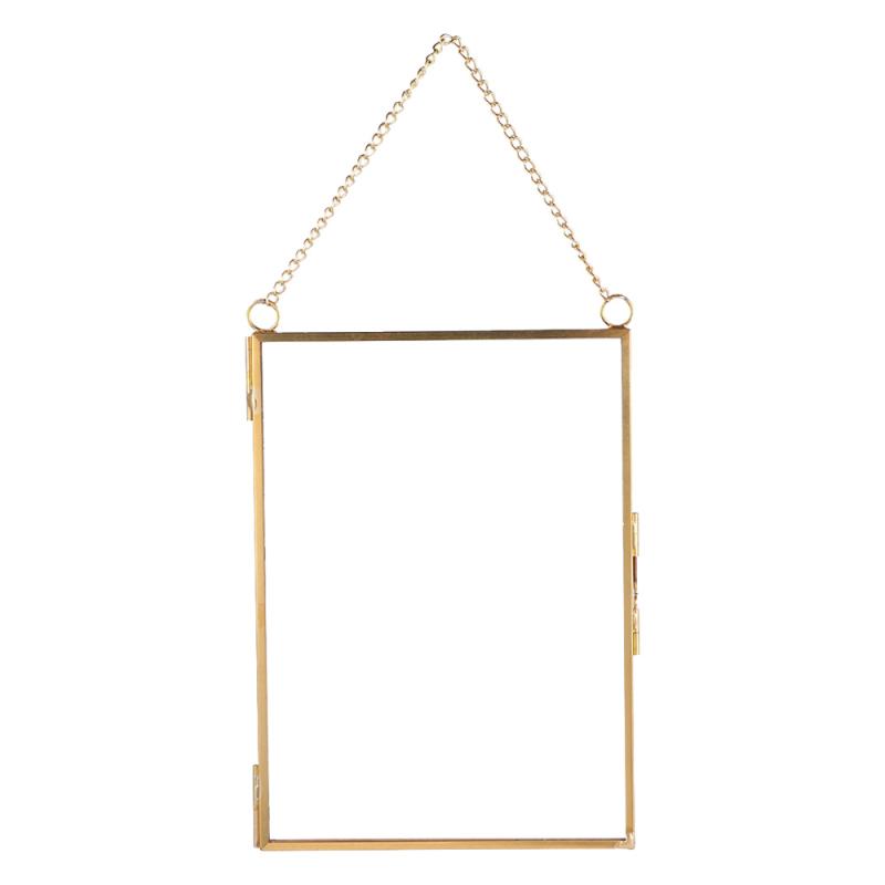 

Hanging Glass Photo Prame Specimen Clip Decorative Picture Frame Specimen Holder Hanging Photo Frames Wall Decoration (Copper