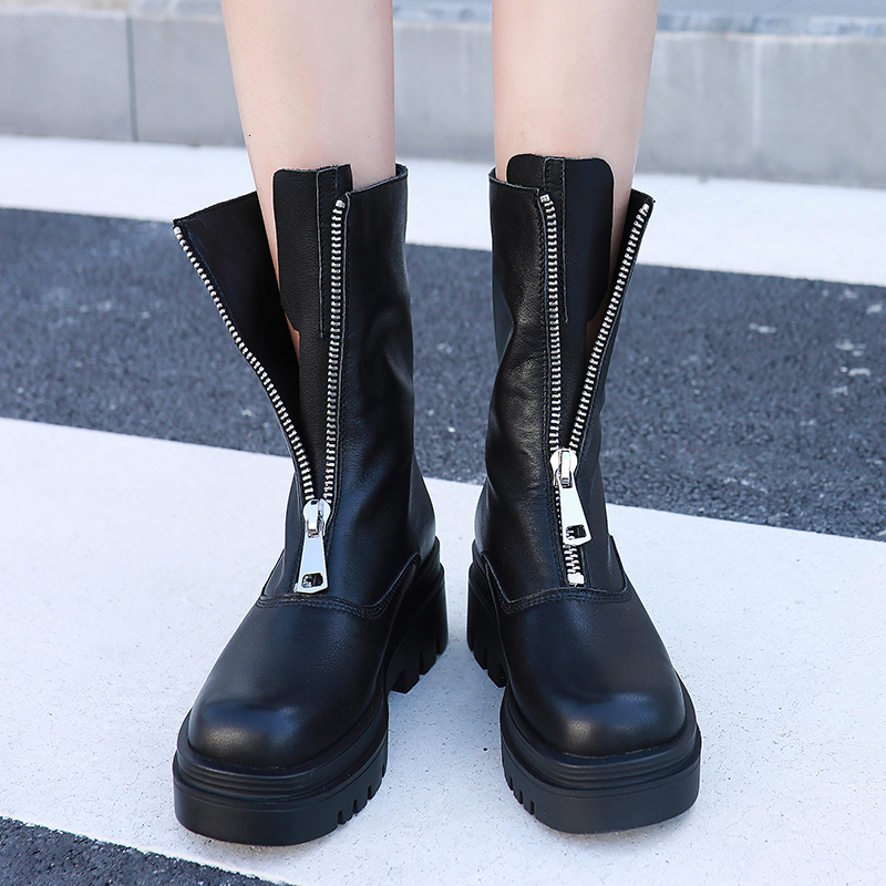 

2021 Women Boots 22-25cm European and Fashion Top Layer Hot Selling in Autumn Women's Shoes VN1Y, Black