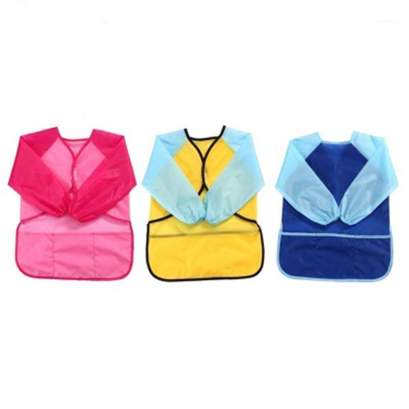 

Kids Art Apron Waterproof Polyester Long Sleeve Childrens Painting Pottery Smock for Boys Girls Home Kitchen Feeding Bibs1