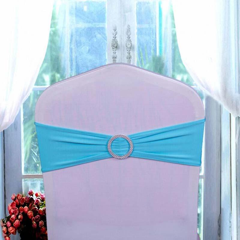 

Hotel Wedding Dining Room Elastic Band Round Buckle Decor Lycra Spandex Chair for Event