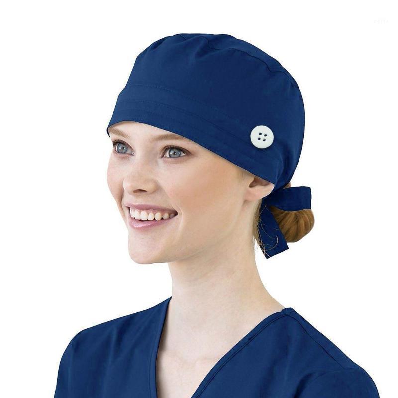 

Women Cotton Bandage Adjustable Cap Sweatband Bouffant Hat Men Summer Hat1