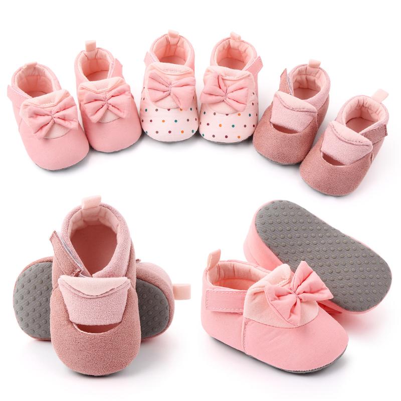 

Toddler Baby Girl Shoes Anti-Slip Bowknot Cotton Shoes Prewalker Soft Sole for Baby Girls Pink Princess Cute Spring Fall