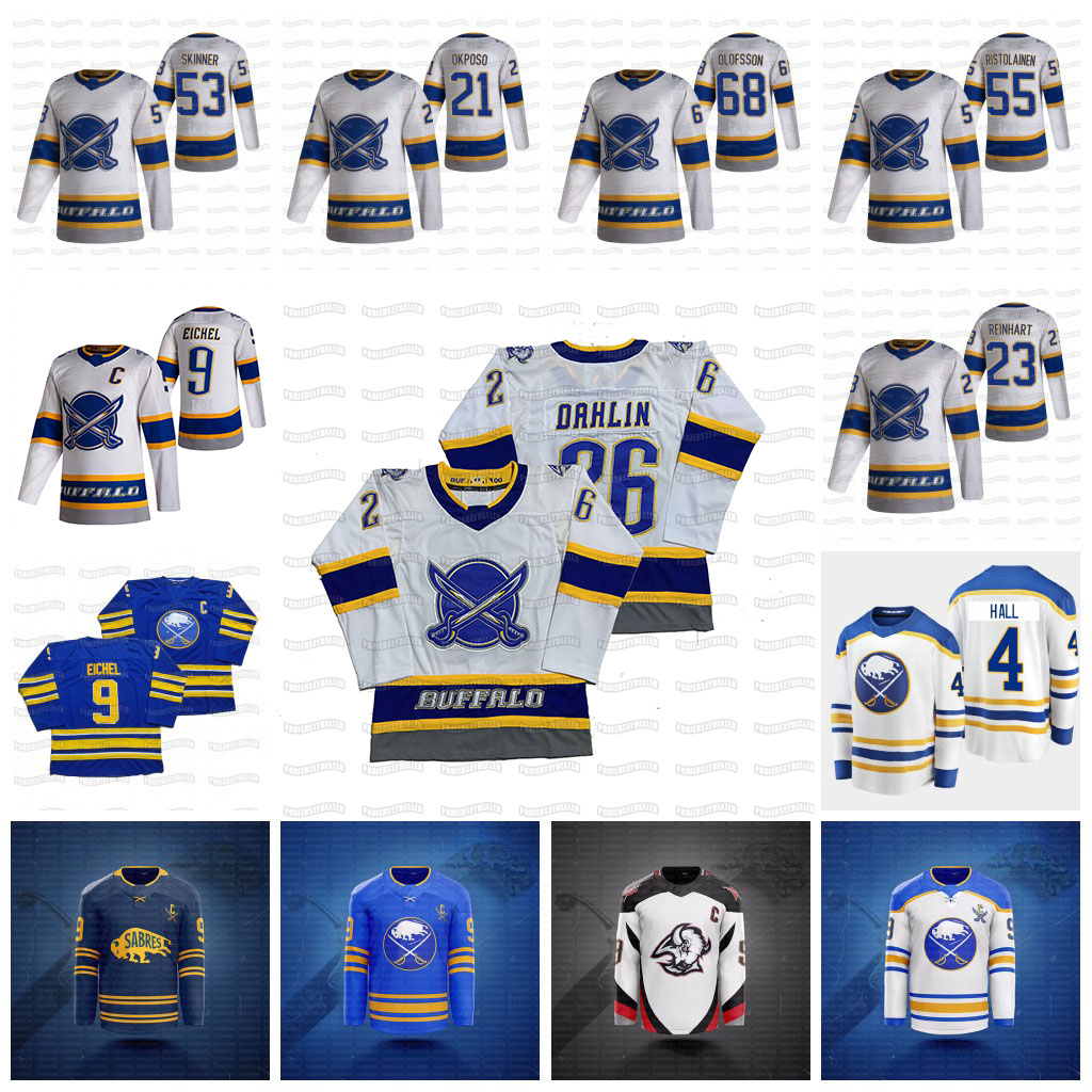 

Buffalo Sabres 2021 Reverse Retro Jersey Jack Eichel Jeff Asplund Skinner Rasmus Dahlin Cody Eakin Dominik Hasek Okposo Ristolainen, 2021 reverse retro womens s-2xl
