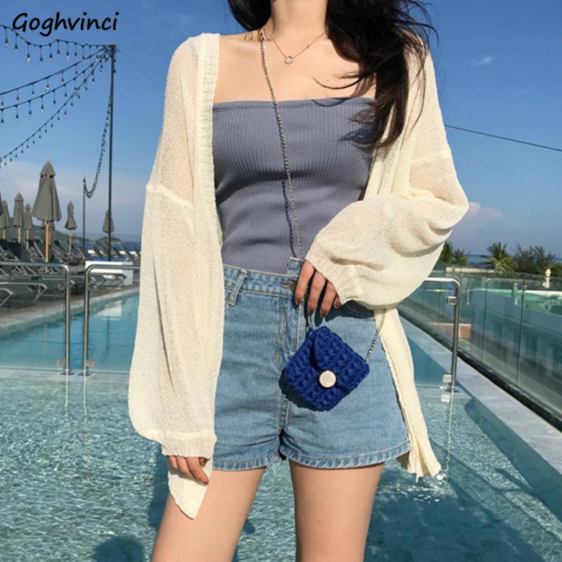 

Cardigan Women Thin Loose Sheer Sweater Summer Sun Protection Top Female Elegant Soft Popular Chic Open Front Knit Korean Ladies, Pink