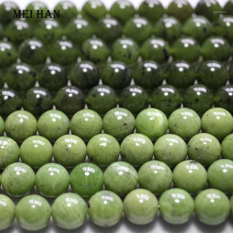

Meihan Wholesale natural 10mm A+ Canadian jadeite nephrite smooth round loose beads for jewelry making DIY design1
