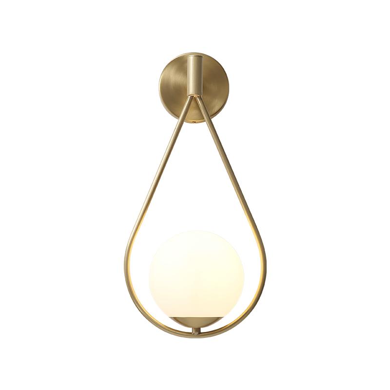 

Nordic Modern Bedside LED Wall Lamp Water Drop Art Brass Foyer Background Bedroom Restaurant Aisle Wall Sconce Lighting Glass