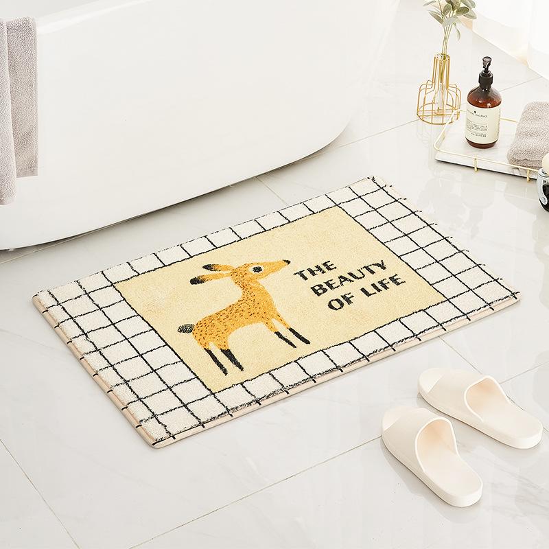 

thick non-slip carpet soft microfiber bathroom non-slip carpet absorbent living room door mat 60x90cm
