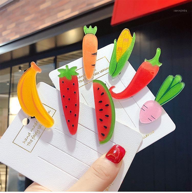 

Version of ins Small Fresh Watermelon Fruit Hairpin Children Hair bb Clip Cute Corn Duckbill Clip Hairpin1, Orange