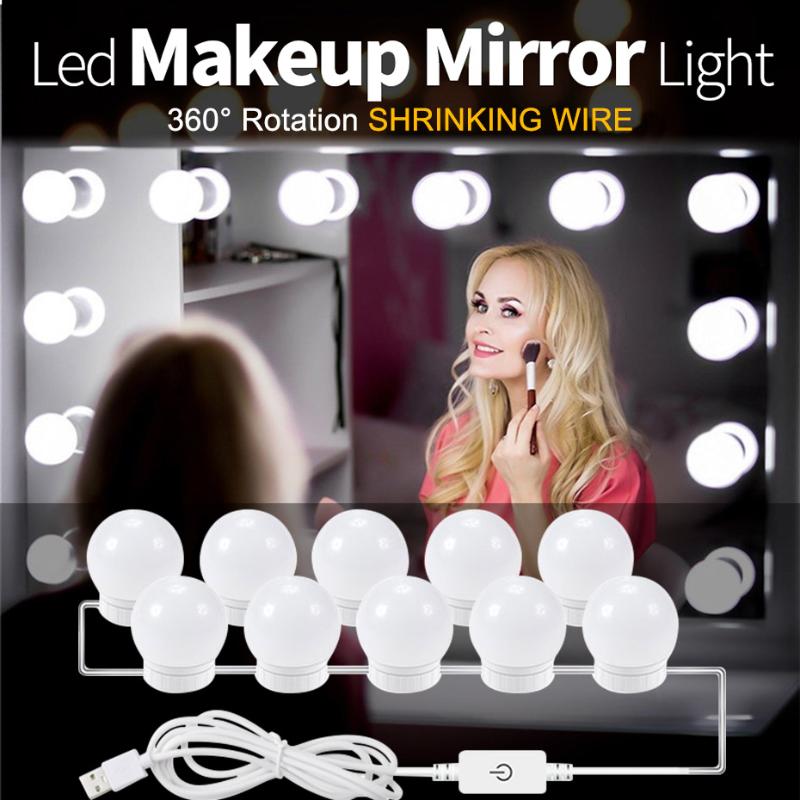 

5V USB Led Vanity Mirror Light Bulbs 6/10/14 Touch Dimmer Make-Up Lamp Lights Mirror Dressing Table Bathroom Makeup Light Bulb