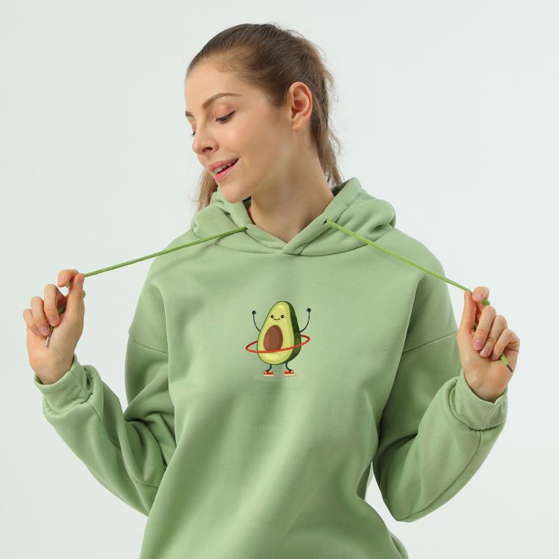

Kawaii Harajuku Avocado Hoodies Women Long Sleeve Warm Hooded Sweatshirt Cute Hoodie Coat Casual Pullovers Oversize Hoody, Green